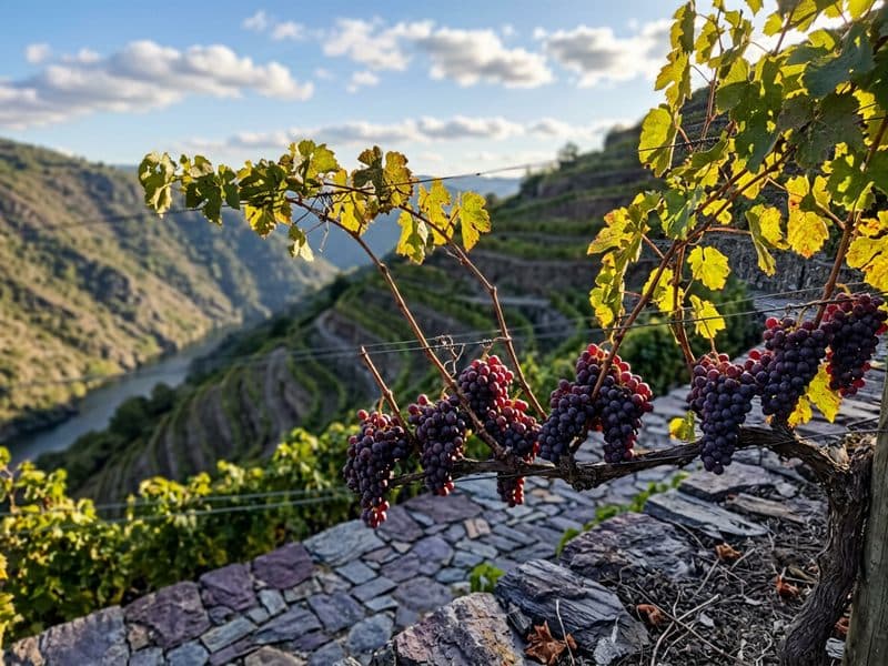 Viñedos en bancales de la vendimia heroica de la Ribeira Sacra